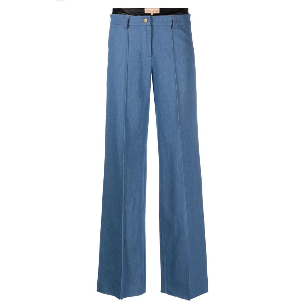 NEW! AYA MUSE Ule double waistband straight leg trousers -‎ XS